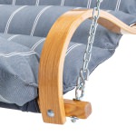 Deluxe Sunbrella Cushion Curved Oak Double Swing - Equal Ink