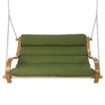 Curved Oak Double Deluxe Sunbrella Cushion Swing