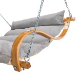 Deluxe Sunbrella Cushion Curved Oak Double Swing - Canvas Granite