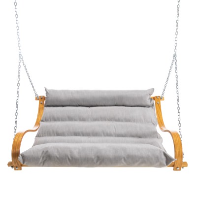 Curved Oak Double Deluxe Sunbrella Cushion Swing
