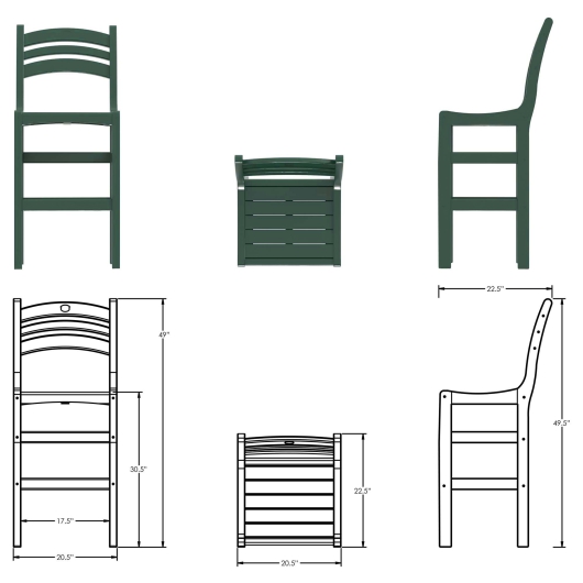 DURAWOOD® Poly Casual Bar Height Dining Chair