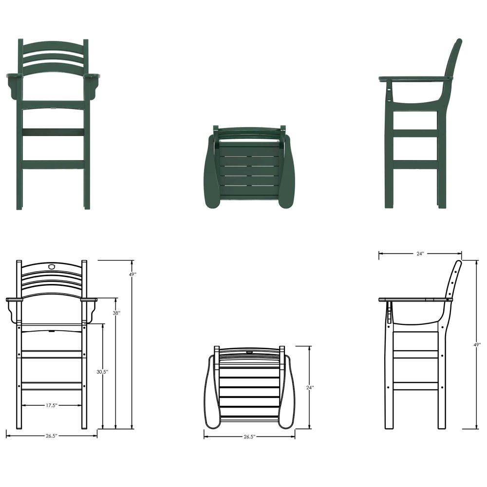 DURAWOOD® Poly Casual Bar Height Chair with Arms