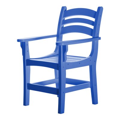 Casual Blue Durawood Dining Chair with Arms