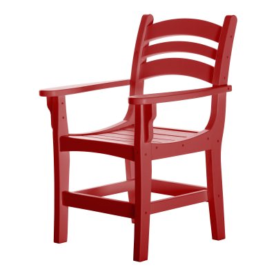 Casual Red Durawood Dining Chair with Arms