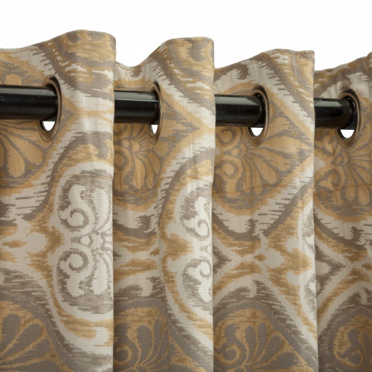 Sunbrella Outdoor Curtain with Nickel Grommets - Aura Honey