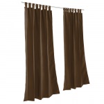 Sunbrella Canvas Bay Brown Outdoor Curtain with Tabs