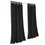 Sunbrella Canvas Black Outdoor Curtain with Tabs