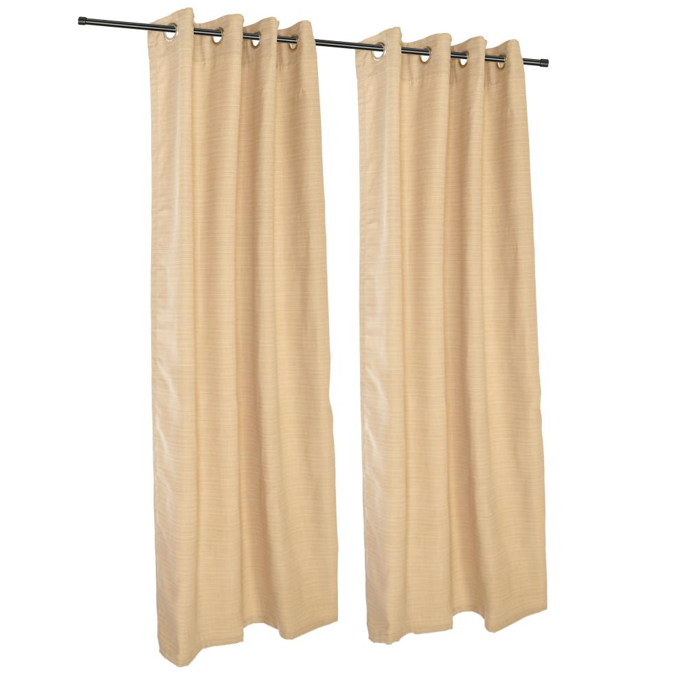 Sunbrella Dupione Bamboo Outdoor Curtain with Grommets