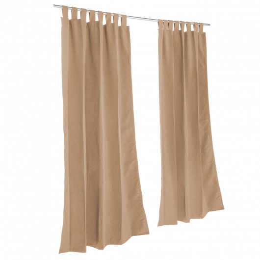 Sunbrella Canvas Cocoa Outdoor Curtain with Tabs