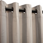 Sunbrella Decade Pewter Outdoor Curtain with Nickel Plated Grommets