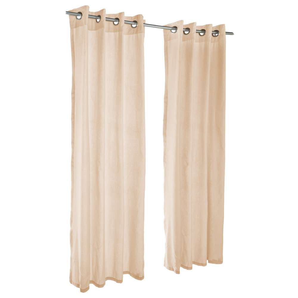 Sunbrella Sheer Honey Outdoor Curtain with Grommets