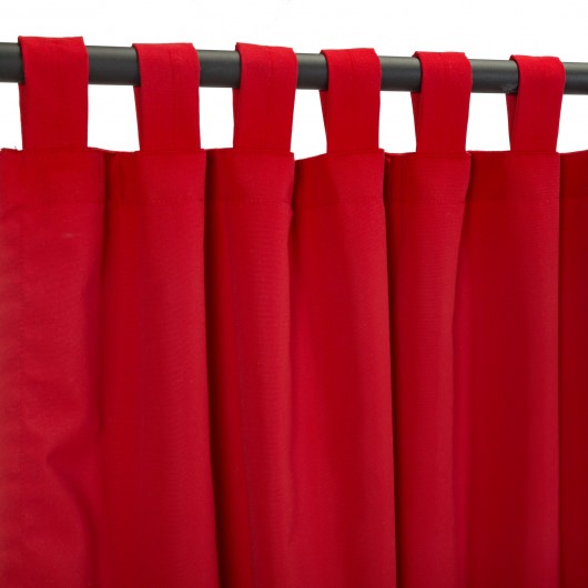 Sunbrella Canvas Jockey Red Outdoor Curtain with Tabs