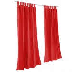 Sunbrella Canvas Jockey Red Outdoor Curtain with Tabs