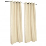 Sunbrella Dupione Pearl Outdoor Curtain with Grommets