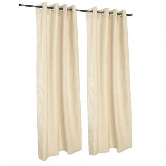 Sunbrella Dupione Pearl Outdoor Curtain with Grommets