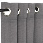 Sunbrella Cast Slate Outdoor Curtain with Nickel Plated Grommets