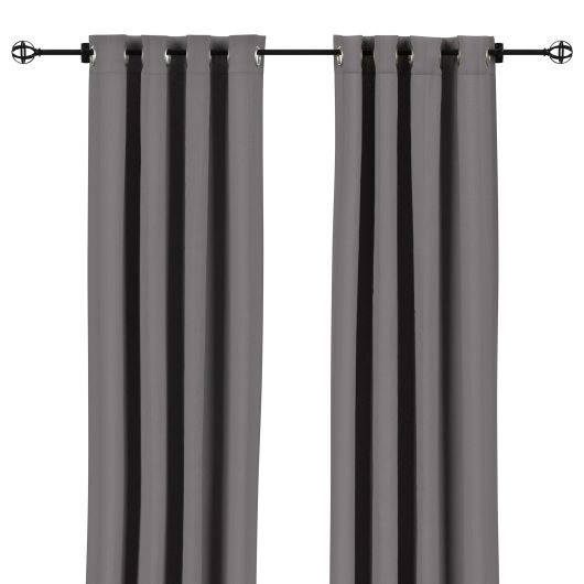 Sunbrella Cast Slate Outdoor Curtain with Nickel Plated Grommets