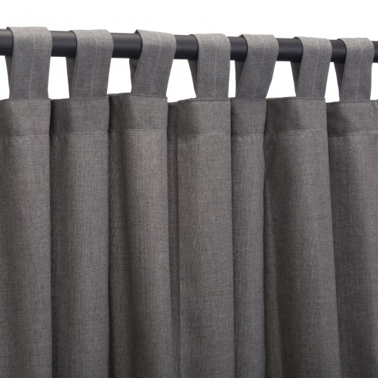 Sunbrella Cast Slate Outdoor Curtain with Tabs