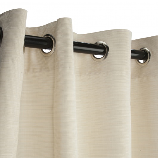 Sunbrella Dupione Pearl Outdoor Curtain with Nickel Plated Grommets 50 in. x 108 in.