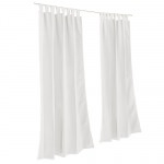 Sunbrella Canvas White Outdoor Curtain with Tabs