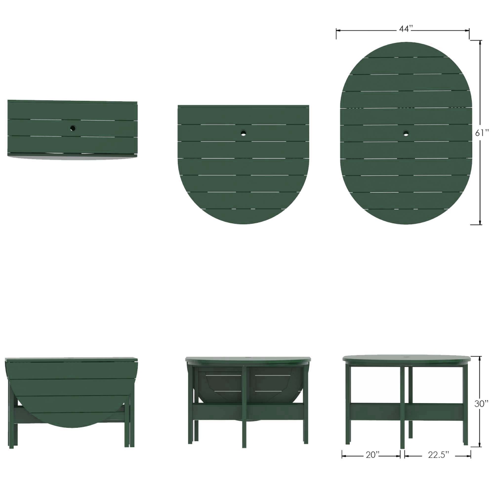 DURAWOOD® Poly Drop Leaf Dining Table