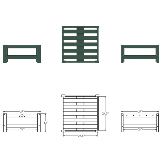 DURAWOOD® Poly Comfort Ottoman - Seaglass Palette