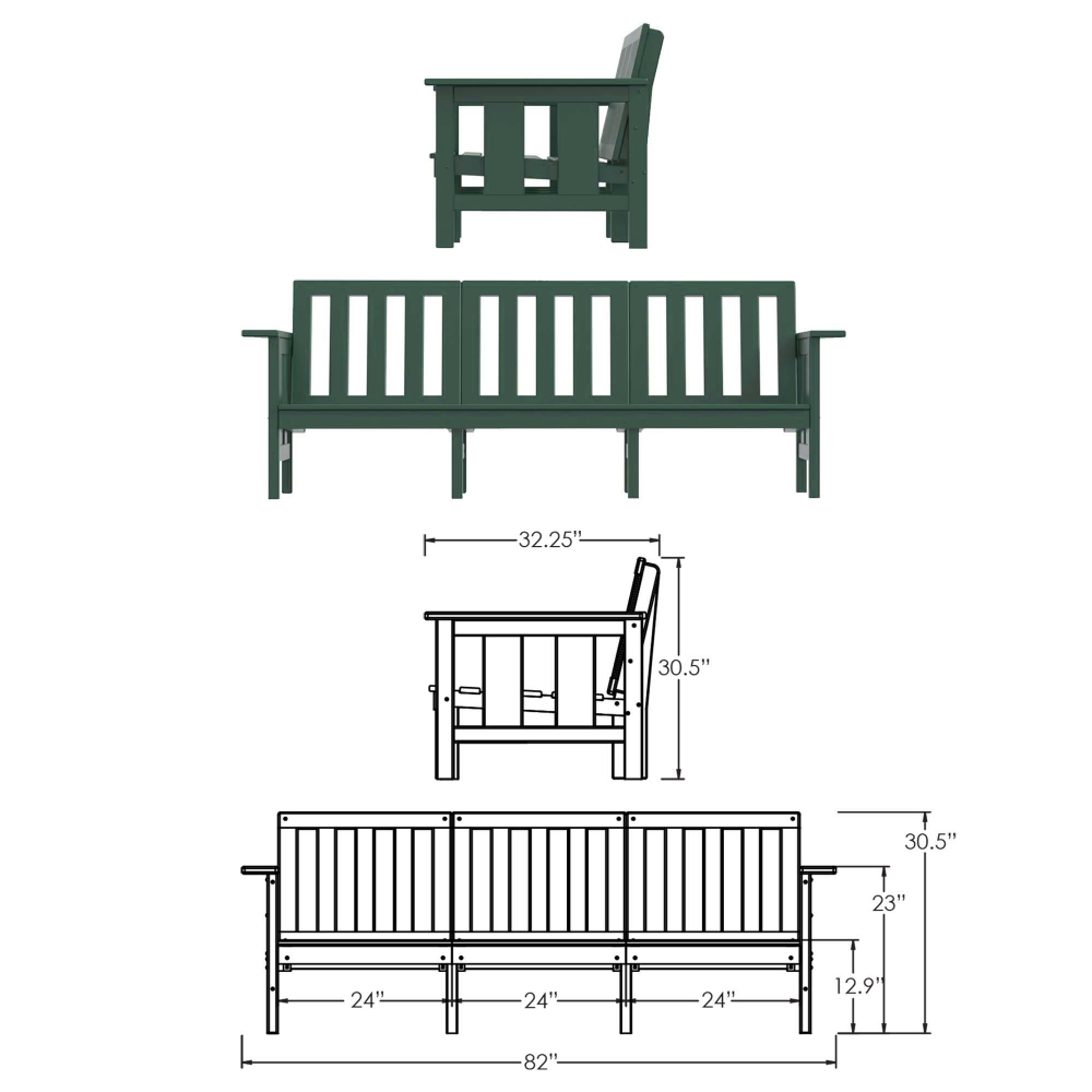 DURAWOOD® Poly Comfort Sofa - Classic Palette