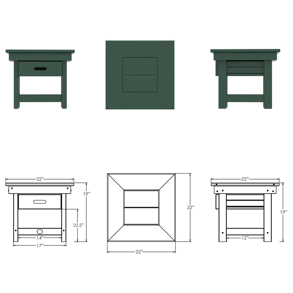 DURAWOOD® Poly Comfort Side Table with Drawer