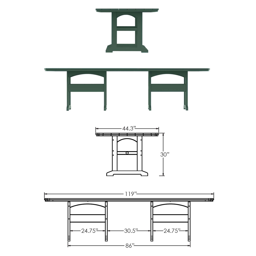 DURAWOOD® Dining Table - 46 in. x 120 in.