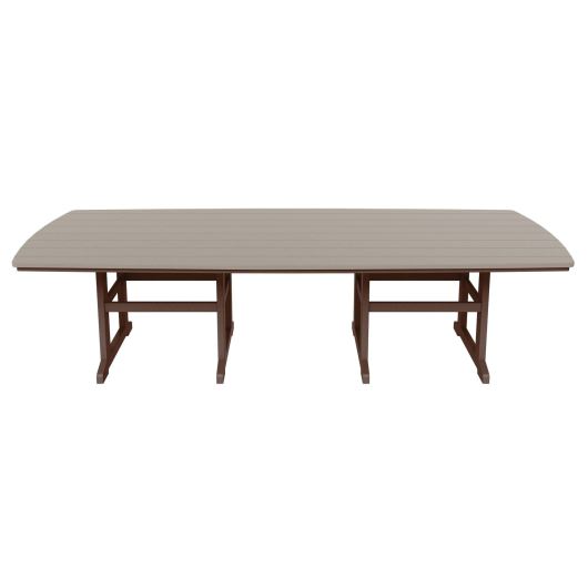 DURAWOOD® Poly Dining Table 44.5 in. x 120 in. - Chocolate and Weatherwood