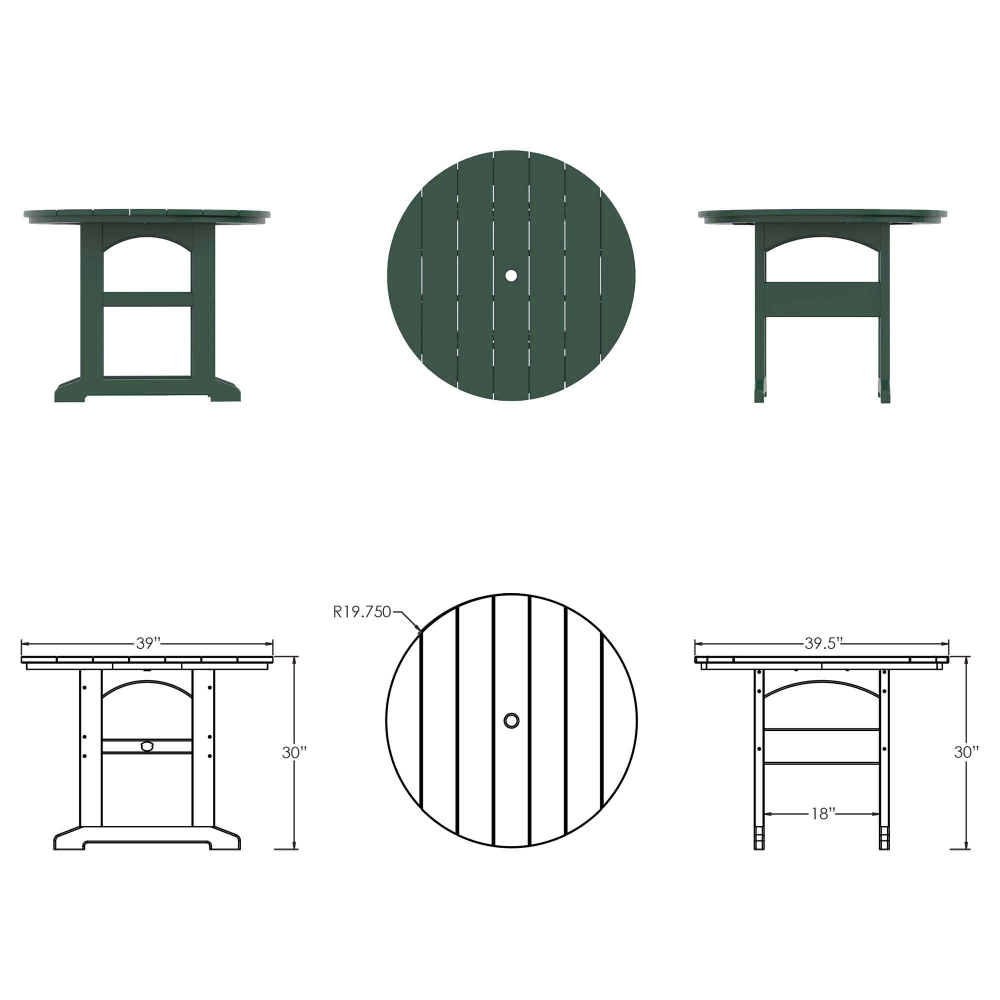 DURAWOOD® Round Dining Table - 39.5 in.