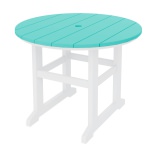 Round Dining Table  - White and Turquoise