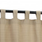 Sunbrella Dupione Sand Outdoor Curtain with Tabs