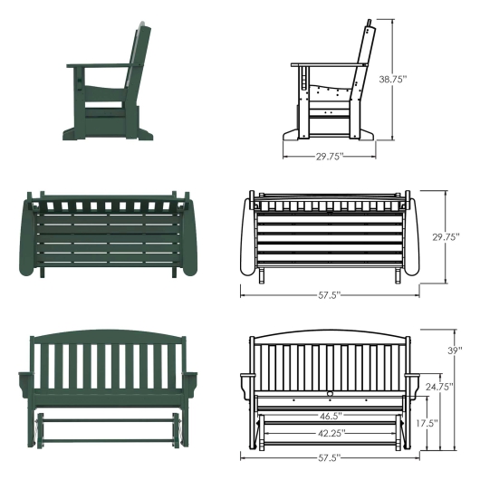 DURAWOOD® Poly Glider Bench