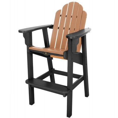 Essentials Black and Cedar Durawood Bar Height Dining Chair
