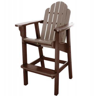 Essentials Chocolate and Weatherwood Durawood Counter Height Dining Chair