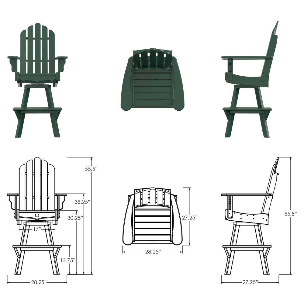 DURAWOOD® Poly Swivel Bar Height Chair