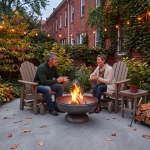 DURAWOOD® Poly 2 Piece Essentials Glider and 24 in. Fire Pit Set