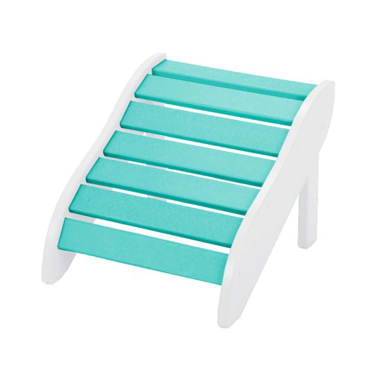 Classic Adirondack Footrest - White and Turquoise