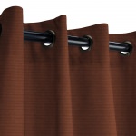 Sunbrella Canvas Bay Brown Outdoor Curtain with Nickel Plated Grommets - 50 in. x 120 in.