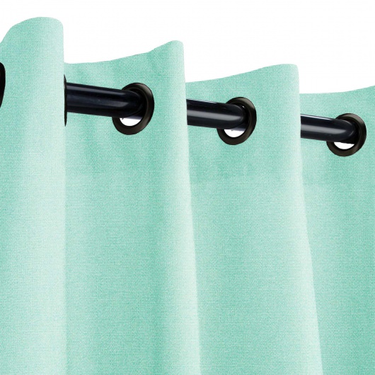 Sunbrella Canvas Glacier Outdoor Curtain with Nickel Plated Grommets 50 in. x 108 in.