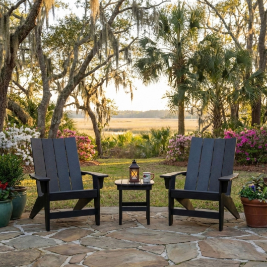 DURAWOOD® Poly 3 Piece Refined Adirondack Chair and Side Table