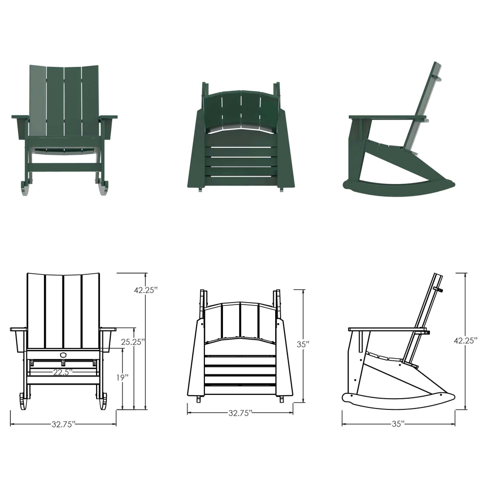 DURAWOOD® Poly Refined Adirondack Rocker