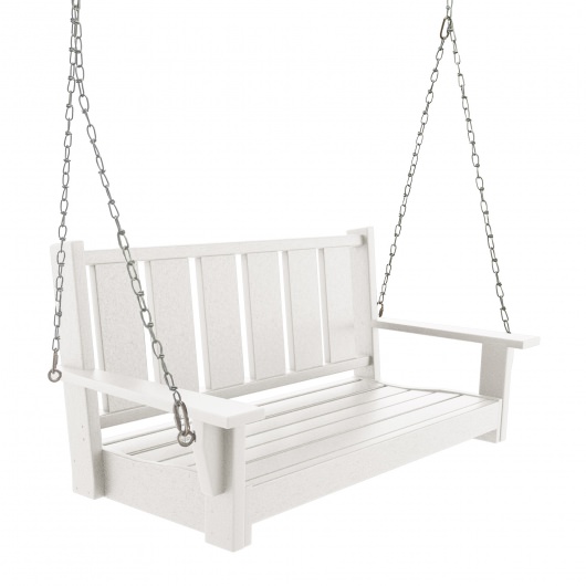 Refined Double Bench Porch Swing - White