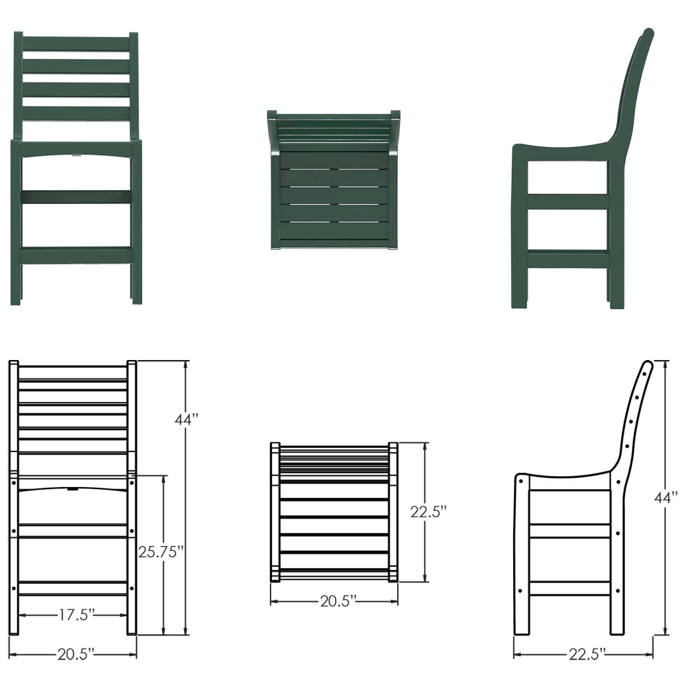 DURAWOOD® Poly Horizontal Counter Height Chair
