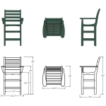 DURAWOOD® Poly Horizontal Counter Height Chair with Arms