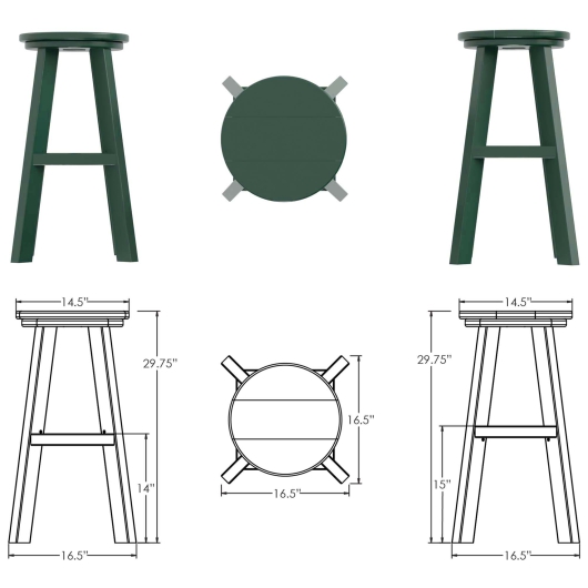 DURAWOOD® Poly Round Bar Height Stool