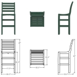 DURAWOOD® Poly Horizontal Bar Height Chair