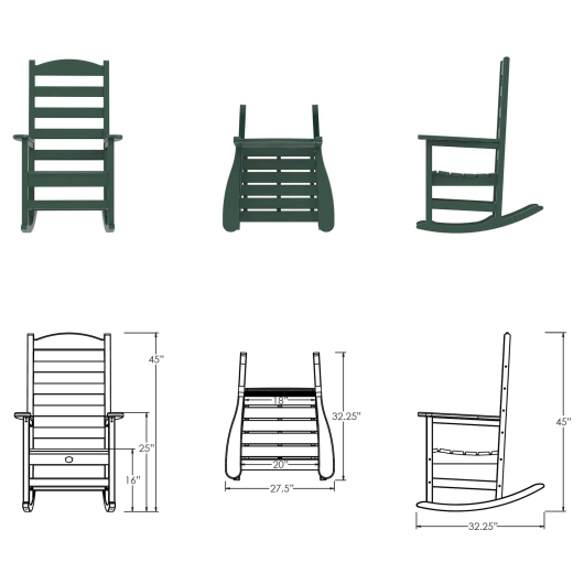DURAWOOD® Poly Ladderback Porch Rocker