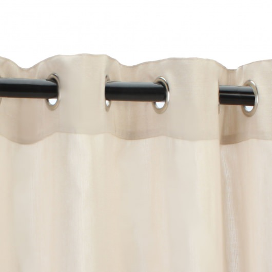 Sunbrella Illusion Sand Outdoor Curtain with Nickel Plated Grommets 50 in. x 120 in.